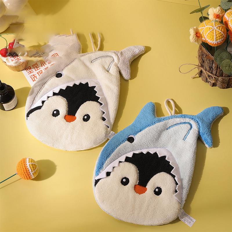 Cartoon Penguin Hand Towel Kitchen Bathroom And Toilet Hand Towel Hanging Type With Super Water Absorption Quick Drying