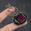 Pink Rubellite In Chrome Gemstone Handmade Copper Wire Wrap Pendant 2.76" n8F92