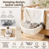 Semicircle Hanging Cat Bed Warm Plush Plush Sleeping Nest Cat Sleeping Bag  Balcony Railing