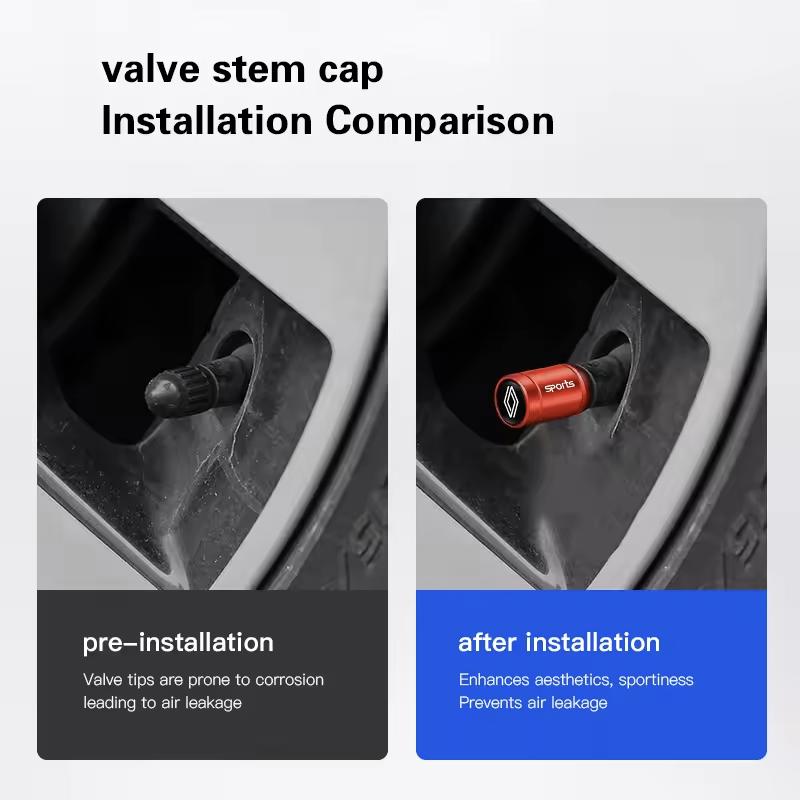 Interior Stickers Car Tire Valve Cap Alloy Wheel Valves Cover Accessories For Renault Megane 2 3 4 Twingo Clio Talisman Captur T