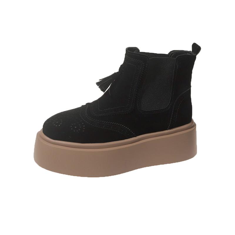 2024 Autumn New Thick Soled Women's Loafers Casual Sports Boots Designer Brand Trendy Short Ankle Boots