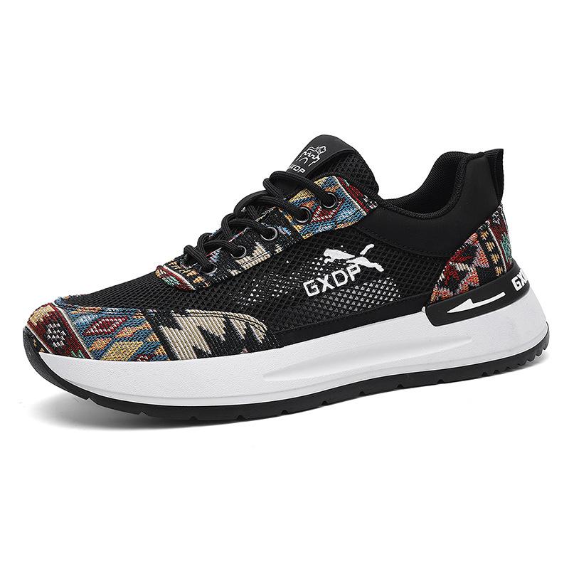 

Douyin popular 2025 men s shoes summer new mesh breathable daily versatile sports shoes casual dad shoes men s shoes 44 чёрный