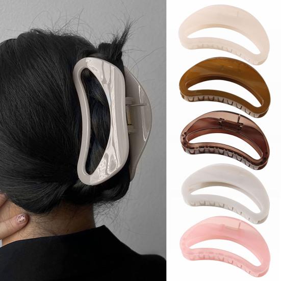 

Женский коготь для волос, полые геометрические полукруглые заколки для волос, сильный захват на затылке, большой объем, зажим для волос в форме акулы