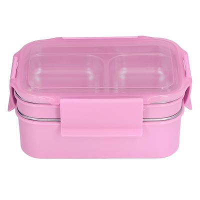 Elektrische Lunchbox aus Edelstahl 304, doppelwandig isolierte Lunchbox mit Fächern für das Büro