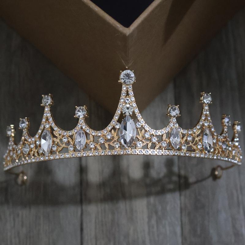 Europäische und amerikanische Brautkrone Tiara Haarschmuck Strass Mode Königin Hochzeitsaccessoires Prinzessin Ball Krone Stirnband