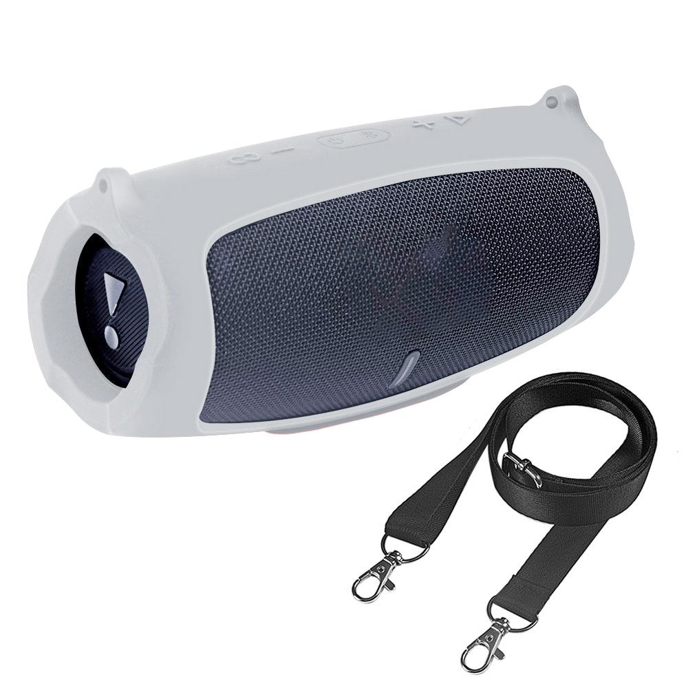 Silicone Cover for JBL Charge 5 Wi-Fi Speaker Waterproof Case Travel Carrying Protective Gel Soft Skin with Shoulder Strap