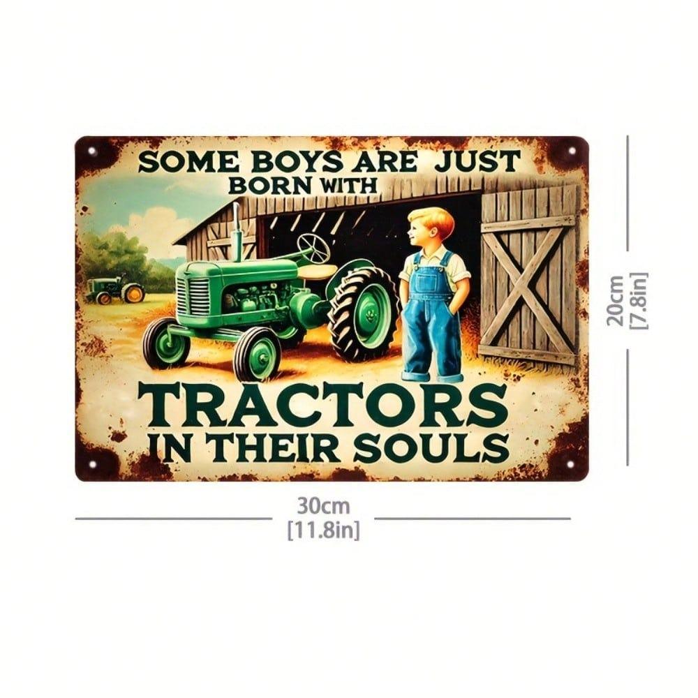 Vintage Tractor Metal Tin Sign Farmhouse Decor Rustic Wall Art