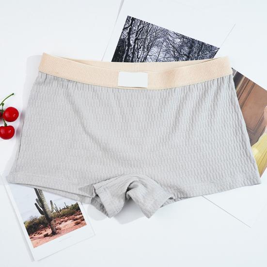 Women Underpants Slim Fit Solid Color Elastic Waistband Cotton Crotch Mid Waist Good Breathability Lady Boxers Female Daily Underwear