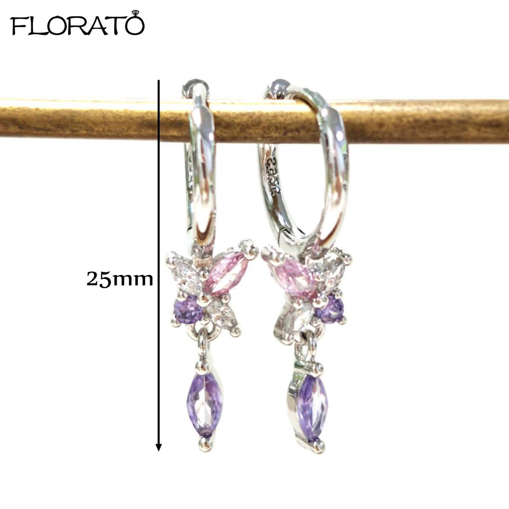 925 Silver Needle Elegant Purple Earrings Exquisite Small Hoop Earrings for Women Fashion Puncture Jewelry Accessories