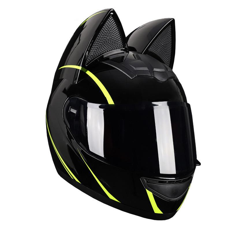 Motorcycle helmets men's and women's winter warm full helmets personalized cat ears electric vehicle helmets hard hats