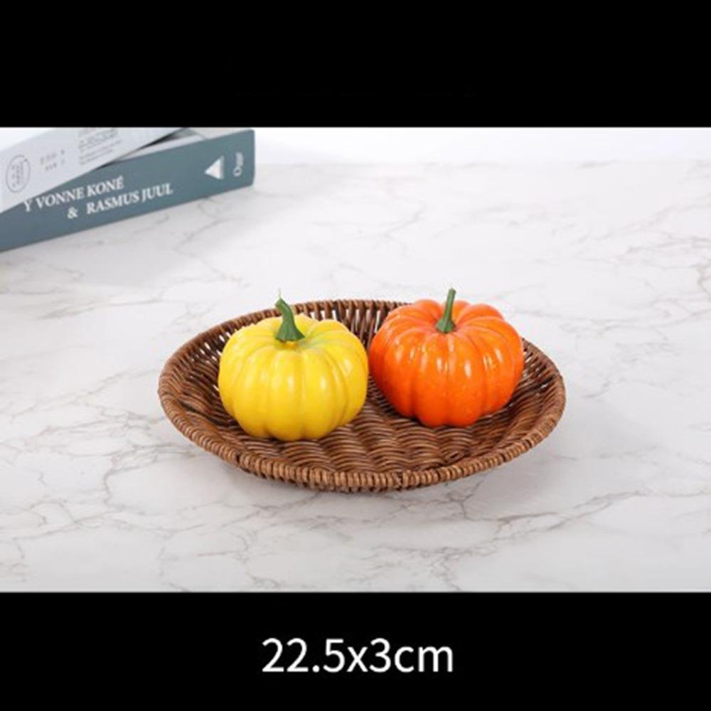 Hardness Handwoven Rattan Wicker Handwoven Khaki Bread French Fry Plate 10 Styles Tabletop Display Rattan Basket