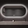 Oval LED Touchscreen Bathroom Mirror with Defogging and Wall Mounting Features