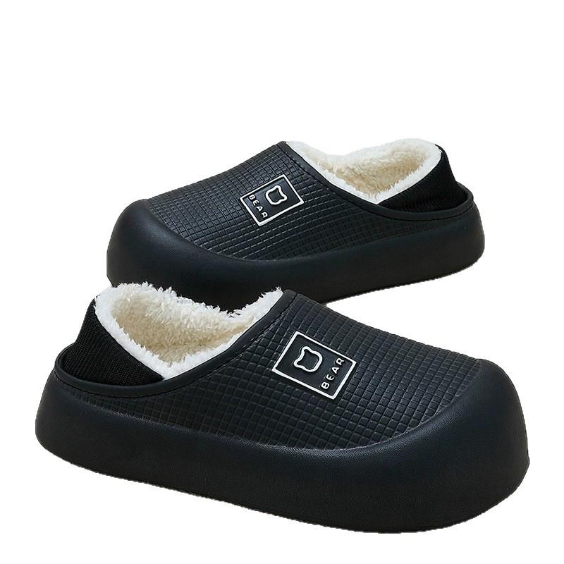 Winter Waterproof Indoor/Outdoor Thick-Soled Slippers with Velvet Lining for Men & Women