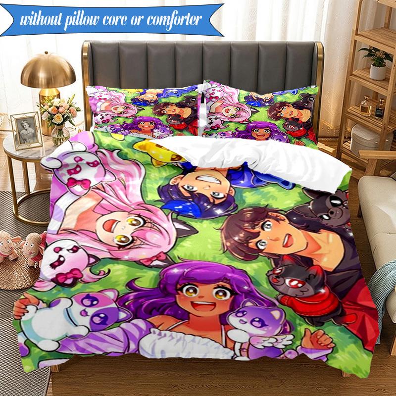 Purple Powerhouse 3pcs K-pop Music Group Bedding set,Ideal for Bedroom, Dormitory,Including Duvet Cover And 2pcs Pillowcases,Fan Gifts