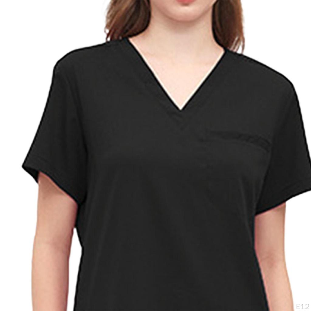 Damen Uniform Kasack Set Pflege Arbeitsanzüge Schwesternoberteil und Hose V-Ausschnitt Kasacks