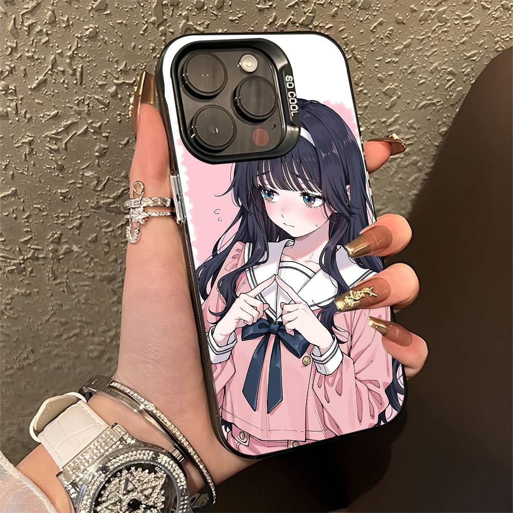 K-Kaoruko W-Waguri Phone Case For iPhone 15,16,12,14,13,17,11,E,Pro,Max,Plus,Air,Mini Black TPU Cover