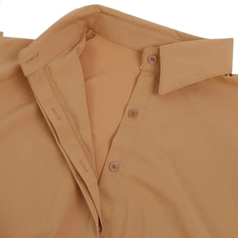 Kjole dame A-linje chiffon casual mote kort ermet OL-kjole med belte kjoler