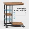 YeTom Side Table with Sofa Bedside Sofa Adjustable 40cm x x Vintage Casters, Table, U-shaped Table, Table, Movable, Shelf, (W) 29.5cm (D) 51.5cm (H)