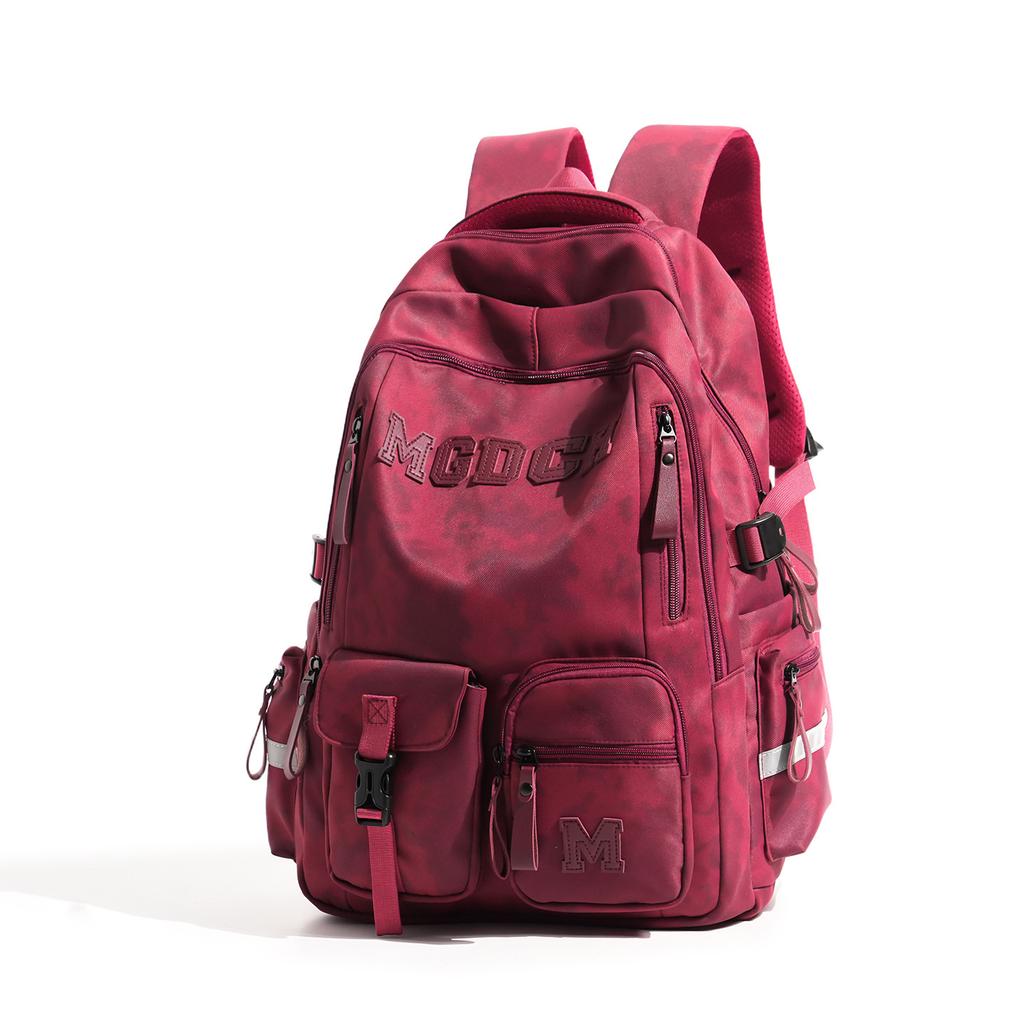 Schoolbag New Men's Backpack, Korean Style INS Workwear Trendy Backpack, Large Capacity Air Cushion Backpack for Middle and High School Students