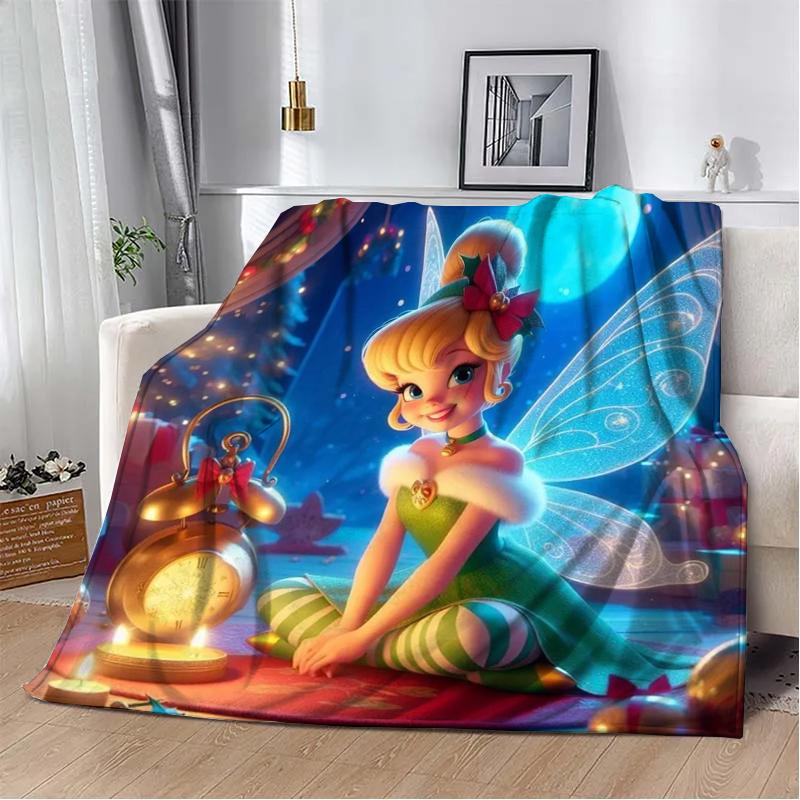 31 Style Disney Tinker Bell Printed Kids Blanket Soft and Warm Bedding for Bed Sofa Outdoor Travel Picnic Cover Blanket Gift Art