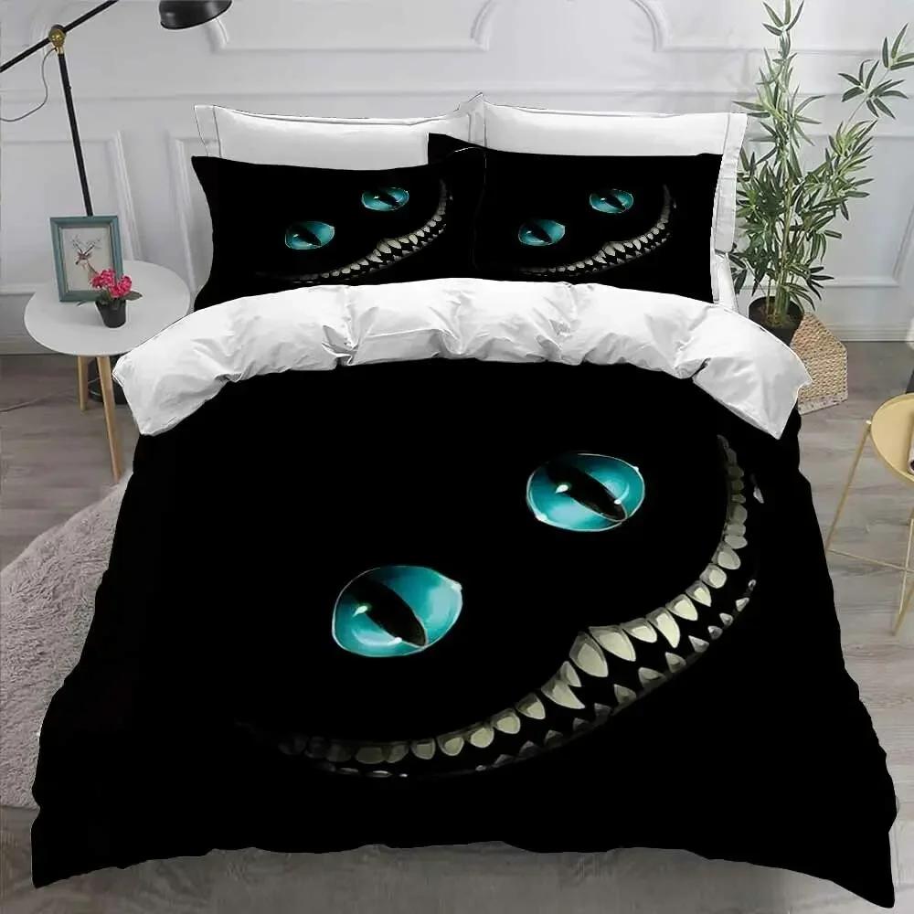 3D Printed Cheshire Cat Bedding Set Duvet Cover Bedroom Comforter Covers Single Twin King Size Quilt Cover Home Textile 2/3Pcs