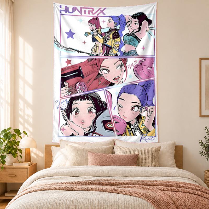 Kpop demon hunters Tapestry highquality for decorating living room bedroom dorm walls ideal as bedroom wallart orholiday gift