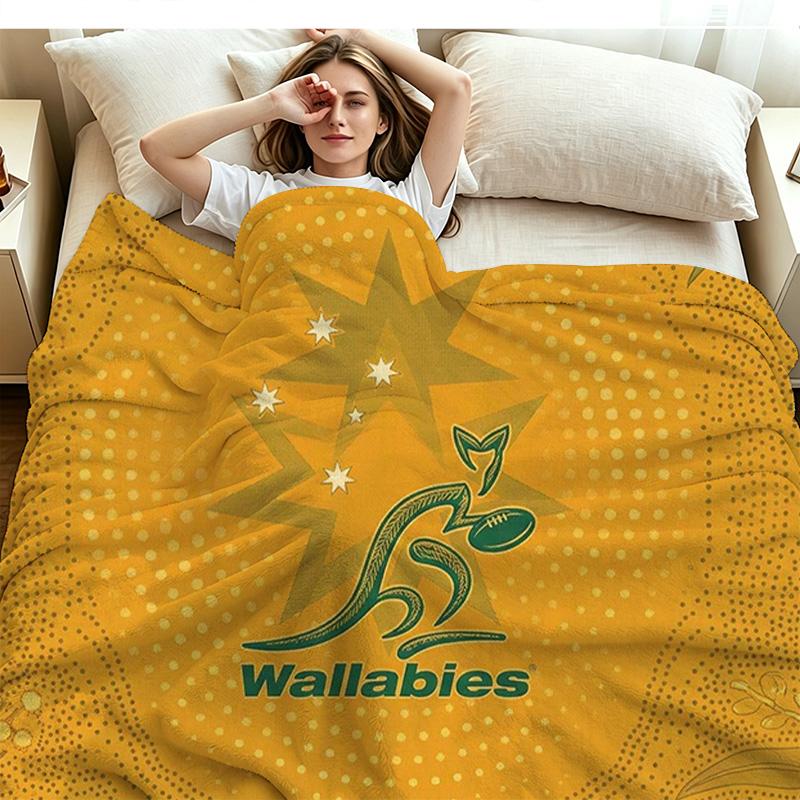 Australian Wallabies Print Flannel Blanket High Quality Warm Comfortable Cover for All Seasons Perfect for Gifts Home Decor