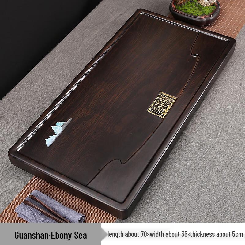 Solid Ebony Wood Drainage Tea Tray