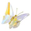 Crystal Butterfly Figurine with Clear Glass Balls Base Glass Butterfly Statue Crystal Animal Figurine for Home Ornament