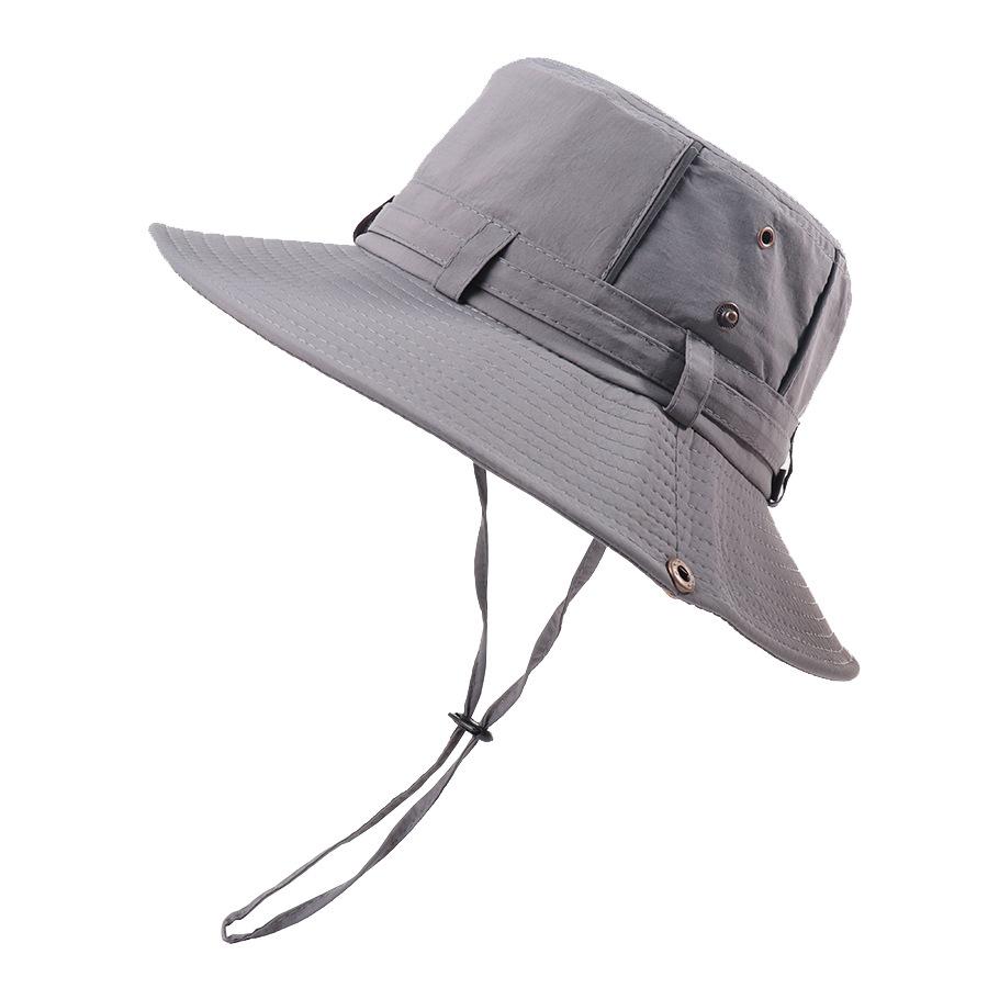 Tooling Bucket Hat Summer Outdoor Men's Sun Hat Light Breathable Flip Button Cowboy Hat Climbing Waterproof Sun Protection Hat