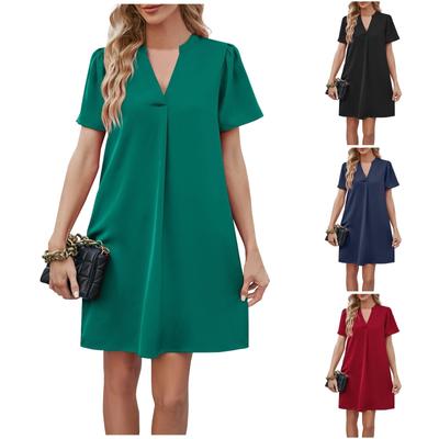 Ladies Casual Fashionable Sexy Comfortable Solid Color Personality Cool Breathable Dress