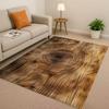 Classic Wood Grain Tree Growth Ring Brown Gray Living Room Non-Slip Area Rug Carpet For Bedroom Playroom Sofa,Home Decor Doormat
