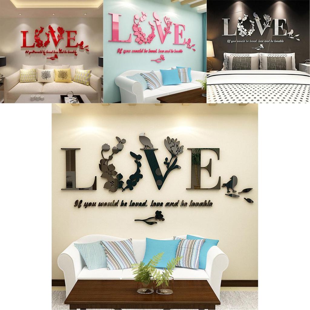 Versatile And Timeless Home Decor 3d Mirror Love Wall Stickers For Any Room