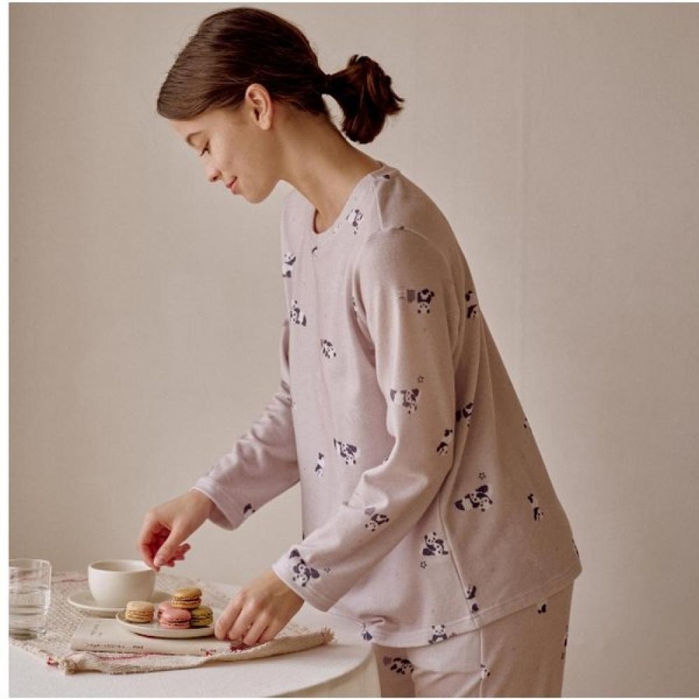 Venus Polyester Fleece Panda Print Women Top Vev3893f beige/100