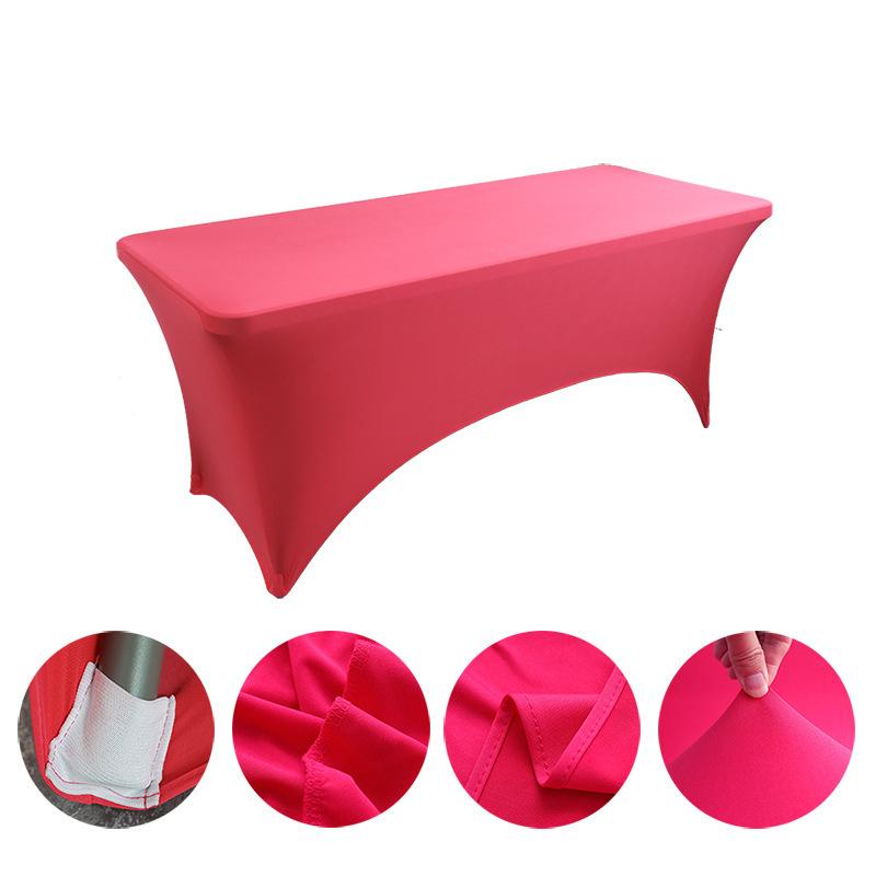 High-End Hotel Restaurant Wedding Exhibition Bar Cover Solid Color Thickened Square Tablecloth Elastic Table Cover
