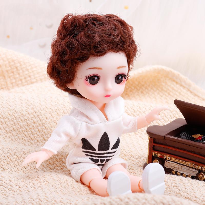 17CM Mini Movable 13Jointed Doll Girls Toy 3D Big Eyes BJD Princess Full Outfits Kjoler Collection Barnedukkegave