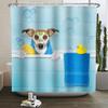 Funny Cat Shower Curtain Cartoon Cute Cats Dog Kids Shower Curtain for Bathroom Waterproof Polyester Home Decor Shower Curtains