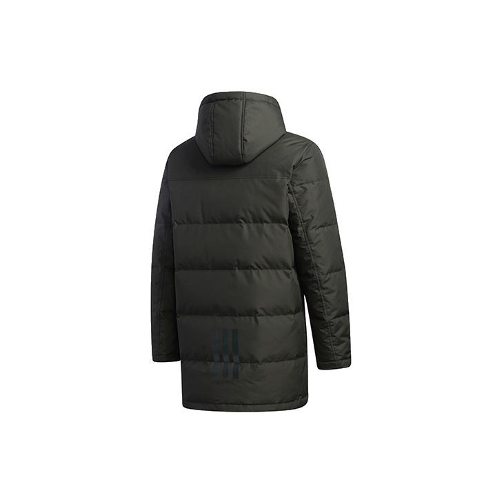 adidas Neo Winter Daunenparka Mittellange Sportliche Kapuzenjacke Herren Oberbekleidung Erdbraun GJ8779