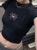 Y2K Pink Spider Print Summer Casual Short-Sleeved T-Shirt For Women
