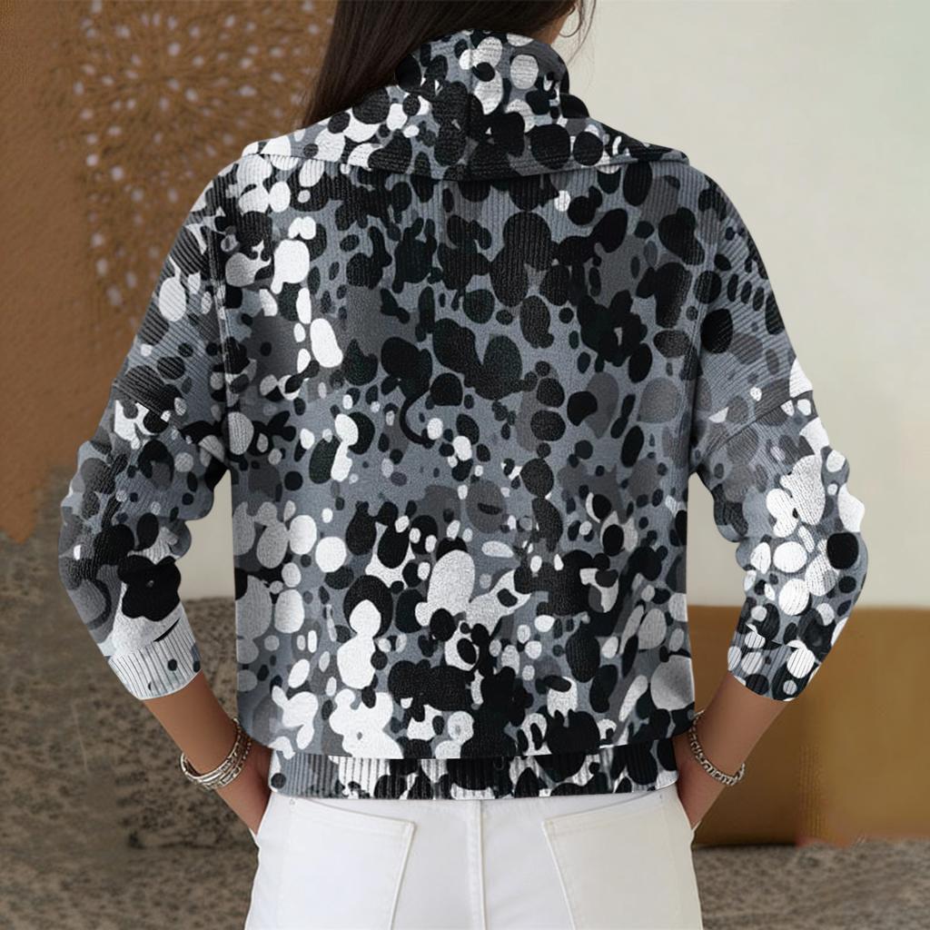 Dam Casual Och Moderiktig Rundhals Långärmad Tryckt Topp Tröja