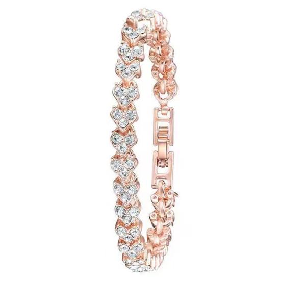 2Pcs/Set Women Quart Watch Shiny Rhinestones Circular Dial High Precision Movement Wristwatch with Bracelet