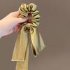 Satin Bowknot Elastic Hair Bands For Women Girls Pearl Solid Color Scrunchies French Hair Ties Hair Accessories Ponytail Holder