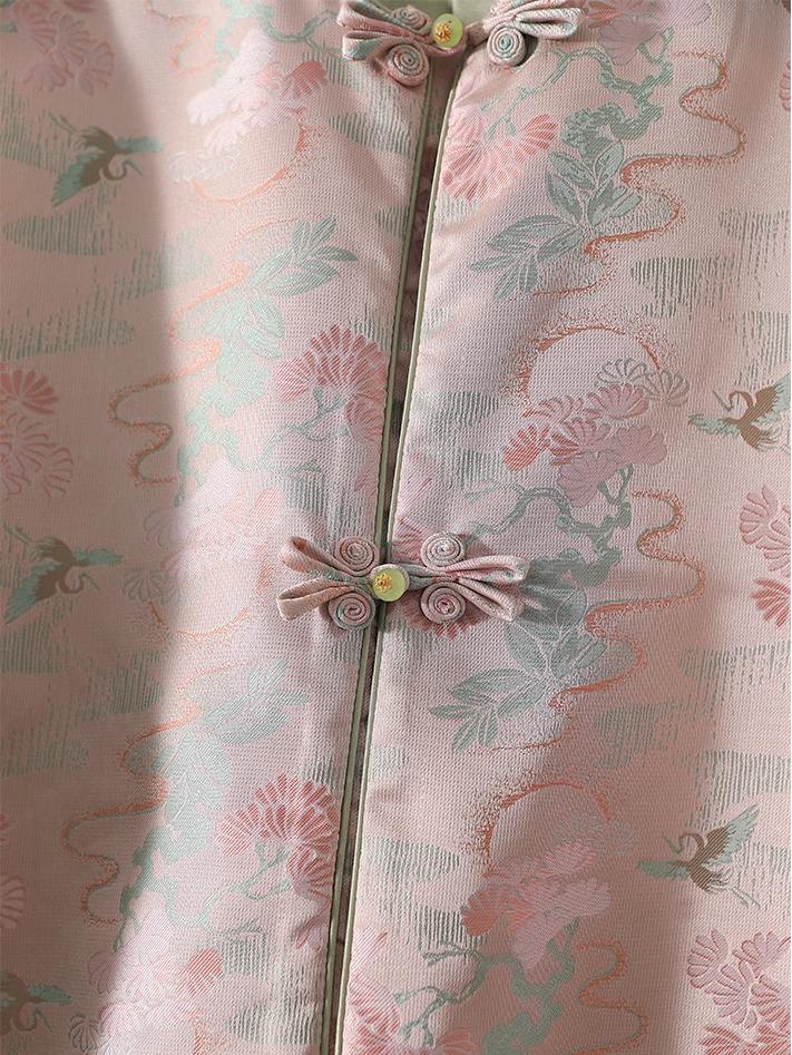 Veste Songjin Jacquard Rétro-Élégante Printemps 2024 à Double Boutonnage