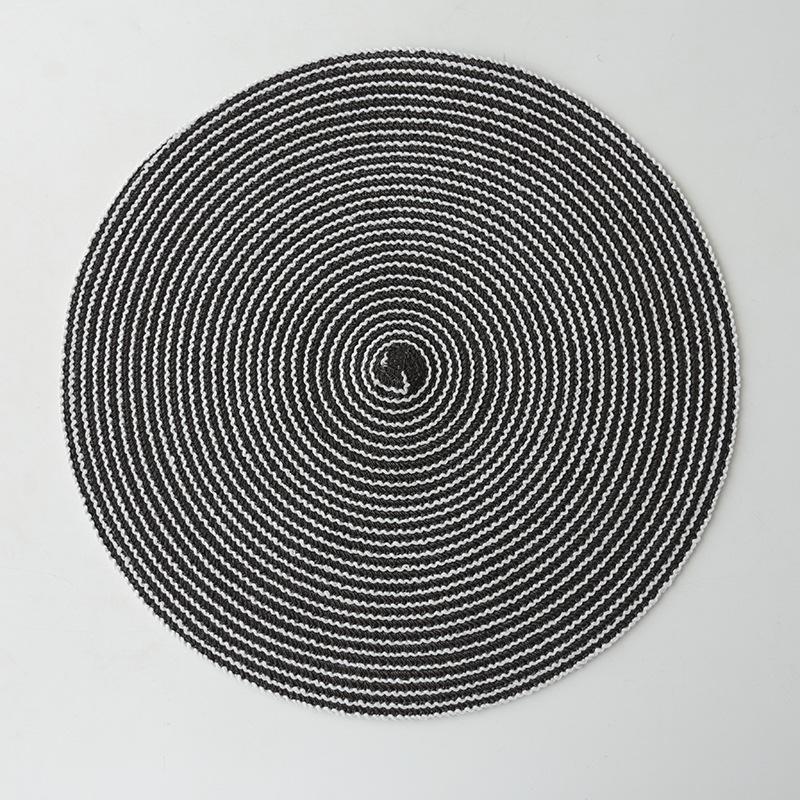 Simple Japanese cotton yarn pot mat, heat insulation thread, round placemat, coaster, imitation woven coaster темно-серого