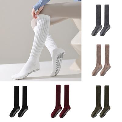 1 Pair Women Winter Yoga Socks Compression Yoga Socks Silicone Bottom Long-tube High Elasticity