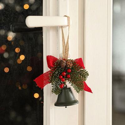 Retro Christmas Metal Bow Bells Iron Festive Christmas Tree Hanging Bells Pleasant Sound Exquisite Christmas Chime Bell Ornament