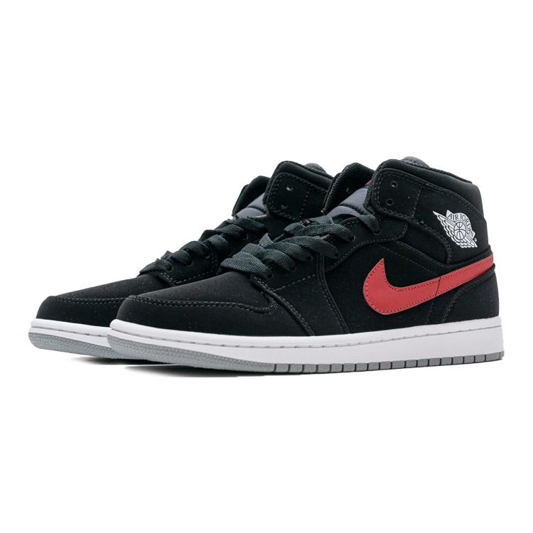 (GS) Air Jordan 1 Retro Mid 'Black University Red' Kids' 554725-065