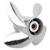 4 Blades Outboard Propeller Stainless Steel 13 X 19 RH Pitch Fit for YAMAHA 50‑130HP Engine