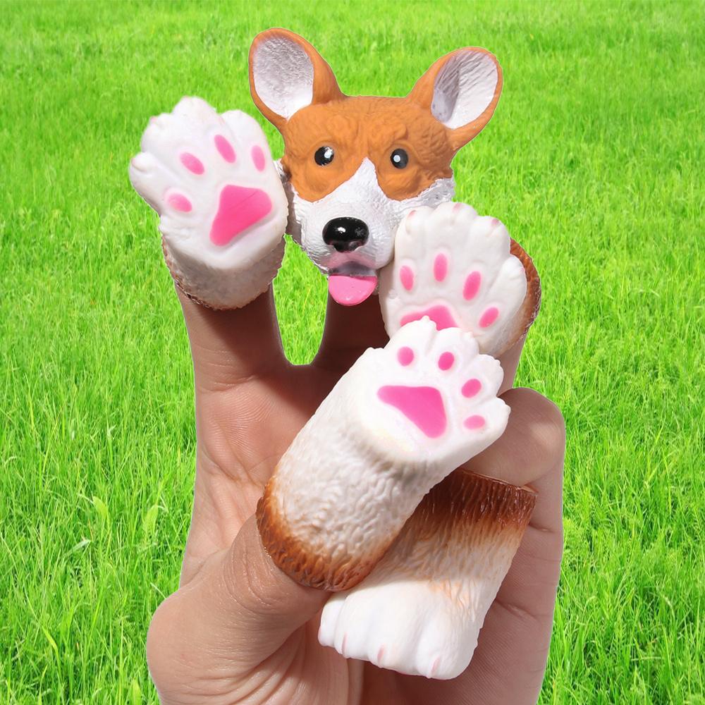 Washable Squirrel Dog Cat Finger Dolls random combination Props Hand Puppet