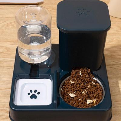 Automatic Cat Feeder and Water 2 In 1 Non-Slip Pet Bowl Portable Automatic Feeders Pet Food and Water Dispenser for Cat Dog Bowl
